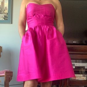 Diane Von Furstenberg Pink Strapless Bowenia Dress, cocktail dress